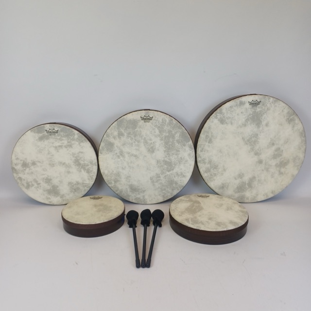 Remo 8",10",12",14",16" Fiberskyn Frame Drums Set 5x-Piece HD-8500-06 Pack World — main photograph
