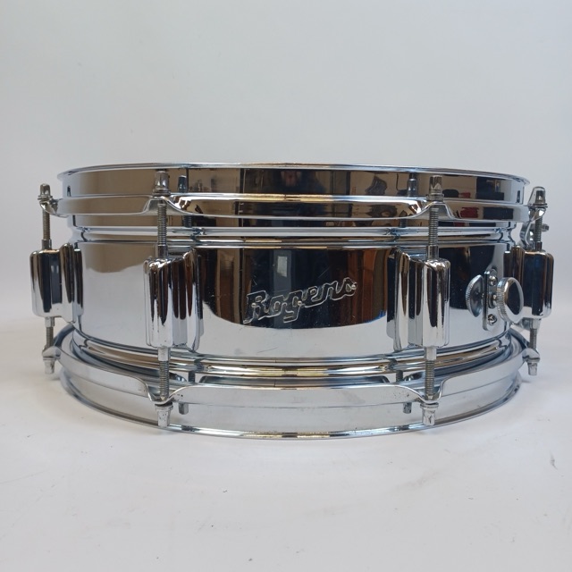 Rogers 60s COB Dayton Powertone Snare Drum 5x14"Chrome Brass Script Vintage* — main photograph