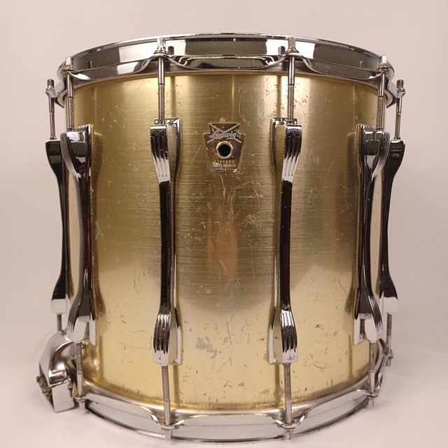 Ludwig 12x14" Brushed Silver Challenger ST Plus Snare Drum Vintage 1984 Marching — main photograph