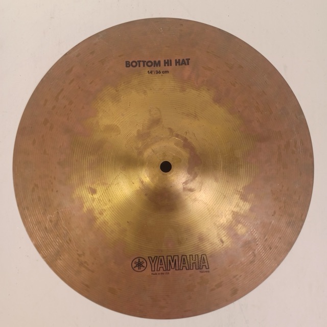 Yamaha YDZ14HB 14" Hi-Hat Cymbal Bottom Side Zildjian Vintage 80s Made In USA — main photograph