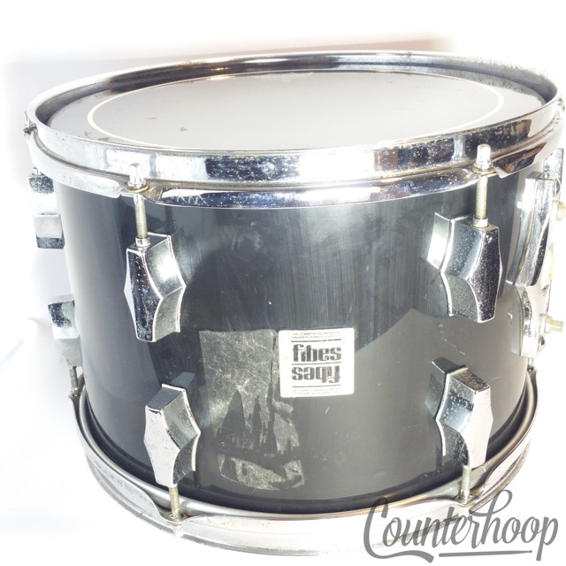 Fibes 13x9 Ride Tom Drum Black Acrylic CF Martin Vintage 70s Chrome USA Complete — main photograph
