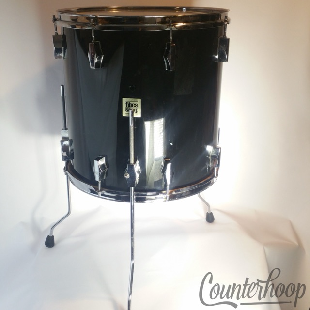 Fibes 16x16 Floor Tom Drum Black Acrylic CF Martin Vintage 70s Chrome USA OG* — main photograph