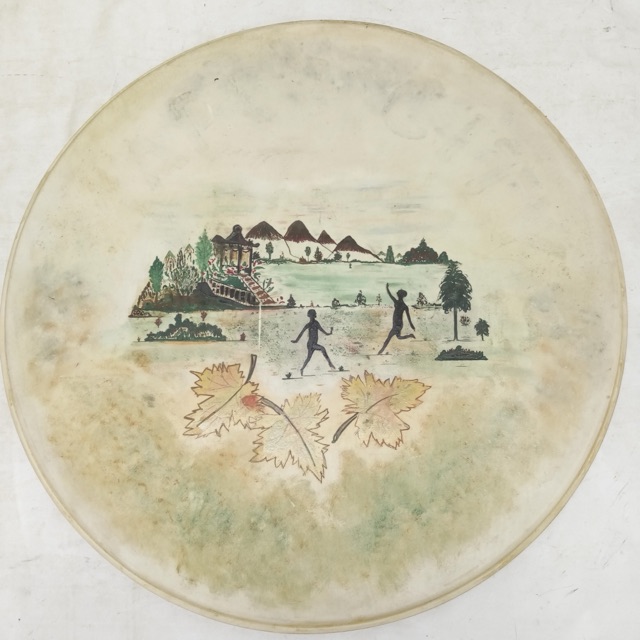 Ludwig 27 3/8-1/2"Painted Resonant Calf Skin Bass Drum Head Early American 28 US — main photograph