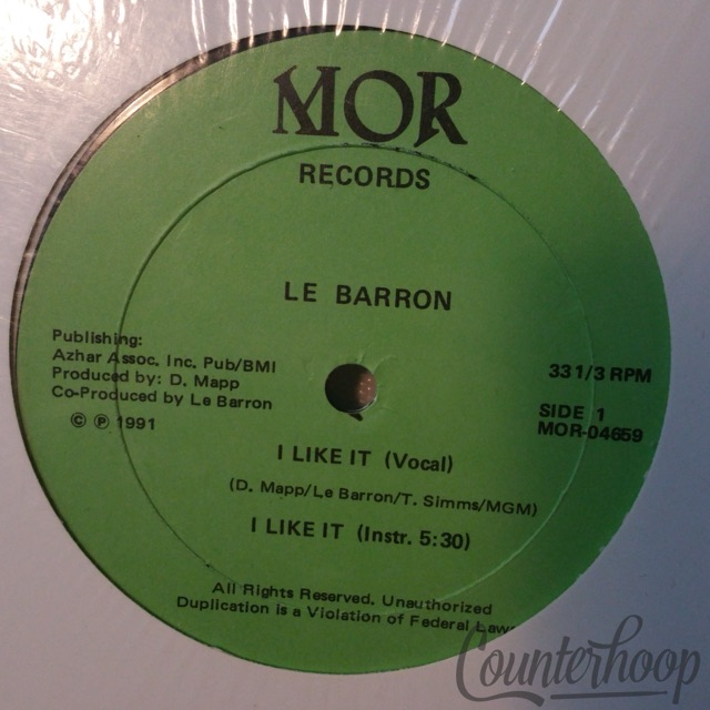 Le Barron-I Like It(Vocal/Ins/Remix) 1991 US MOR04659 D.Mapp,T.Simms Rap/Hip-Hop — main photograph