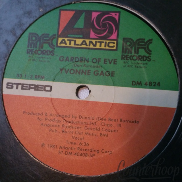 Yvonne Gage – Garden Of Eve 1981 Atlantic-DM 4824 Donald Burnside Don 12"VG++/NM — main photograph