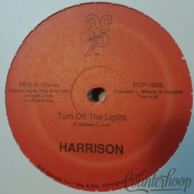 Harrison-Turn Off The Lights 1993 RSP Records Inc.1008 Gamble&Huff NM — main photograph