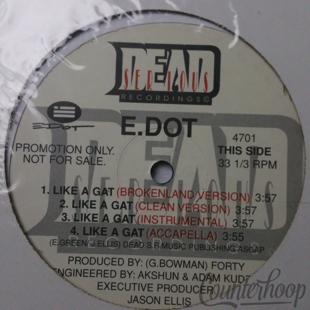 E.Dot – Look Out / Like A Gat 1996 Promo 12" Dead Serious Recordings – 4701 VG++ — main photograph