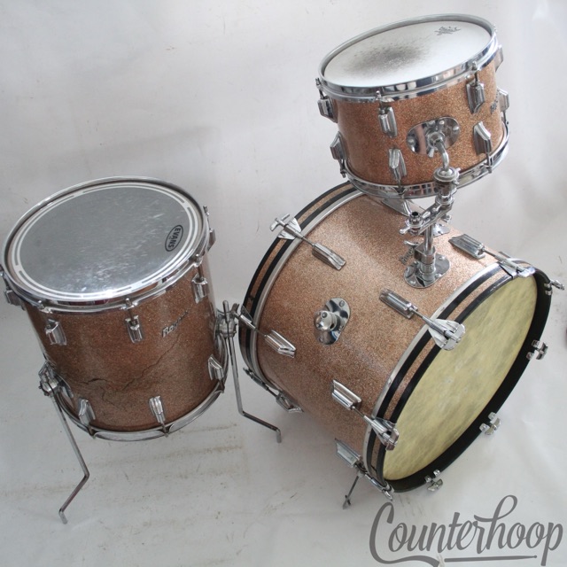 Rogers 20,12,14 Buddy Rich Headliner Champagne Glass Sparkle Drum Set Holiday US — main photograph