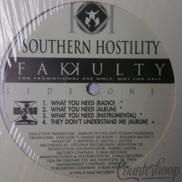 Fakkulty-What You Need/They Don't Understand Me/Southern Hostility 1996 Promo12" — main photograph