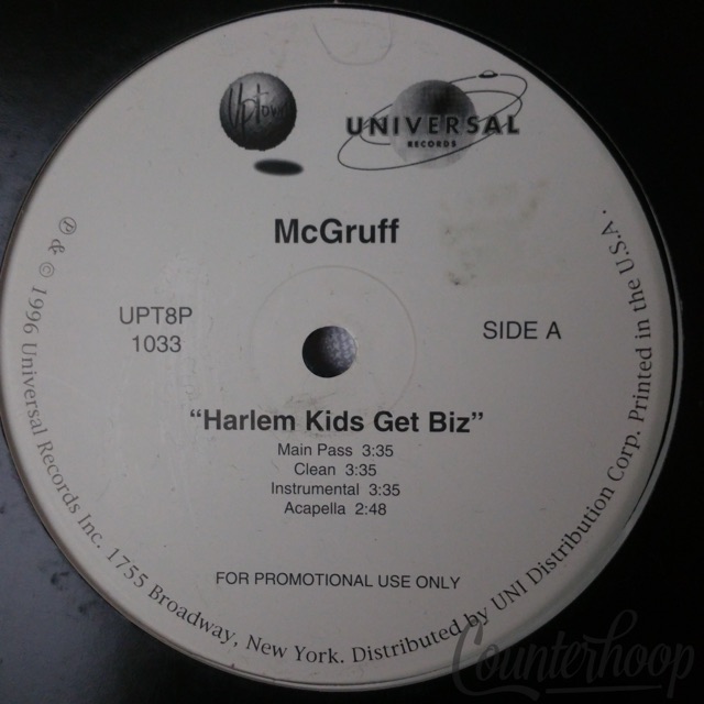 McGruff – Harlem Kids Get Biz 1996 Promo Uptown Records – UPT8P-1033 Spunk Bigga — main photograph