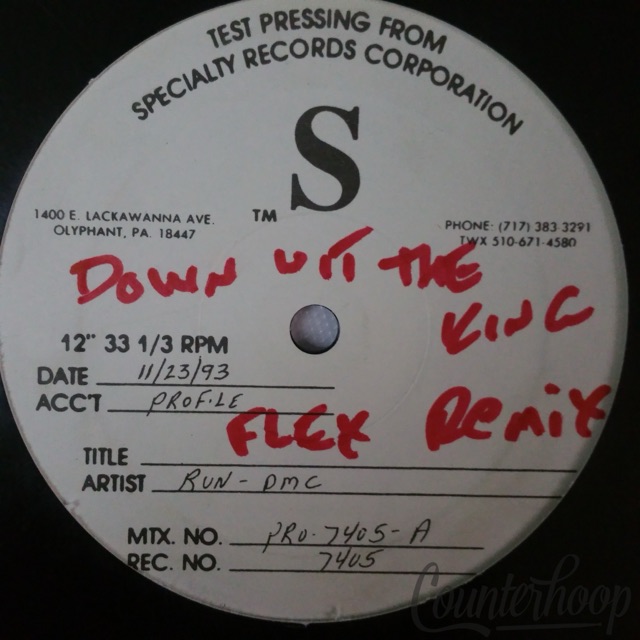 Run-DMC – Can I Get It, Yo 1993 12"Test Pressing Profile Records – PRO-7405 VG++ — main photograph