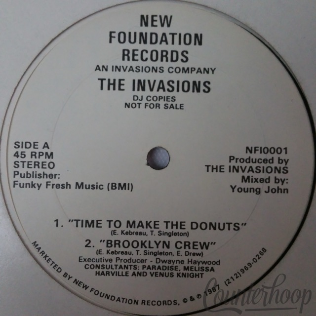 The Invasions-Time To Make The Donuts/Brooklyn Crew/Mary, Mary 1987 Promo VG++ — main photograph
