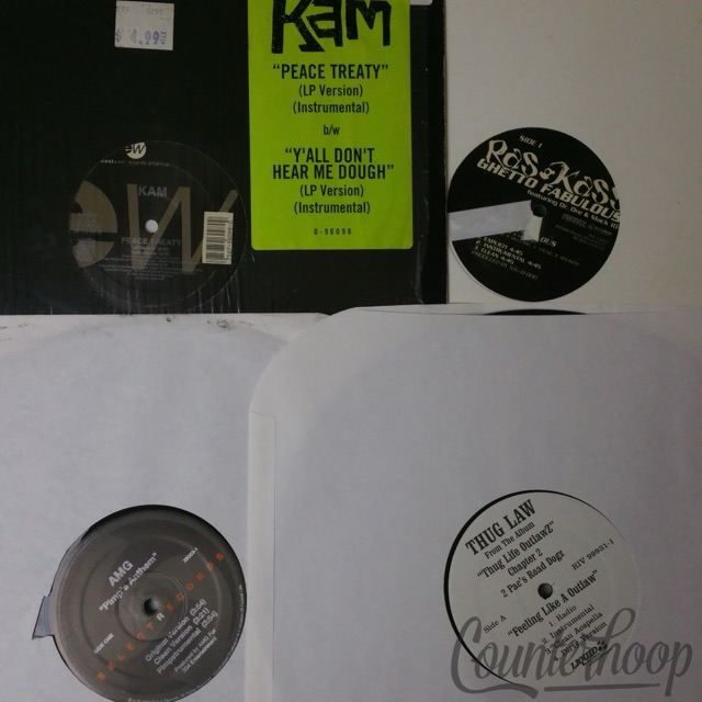 4x12"Kam-Peace Treaty/Ras Kass-Ghetto Fabulous/AMG-Pimp's Anthem/2Pac Road Dogz — main photograph