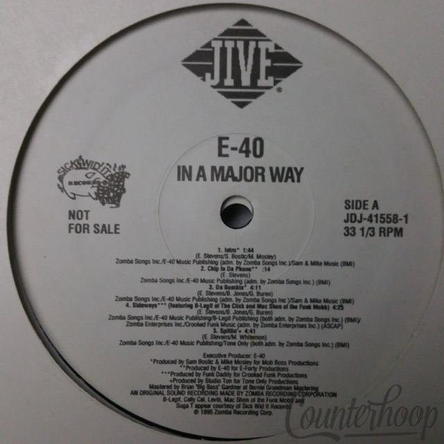 E-40 – In A Major Way 1995 2LP Promo Jive/Sick Wid' It Records – JDJ-41558-1 NM — main photograph