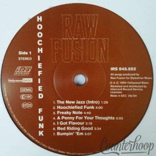 Raw Fusion – Hoochiefied Funk 1994 Germany Hollywood BASIC – IRS 945.552 — main photograph