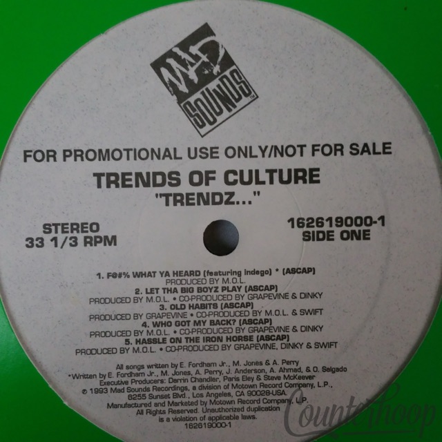 Trends Of Culture – Trendz... 1993 Promo Mad Sounds Recordings – 162619000-1 — main photograph