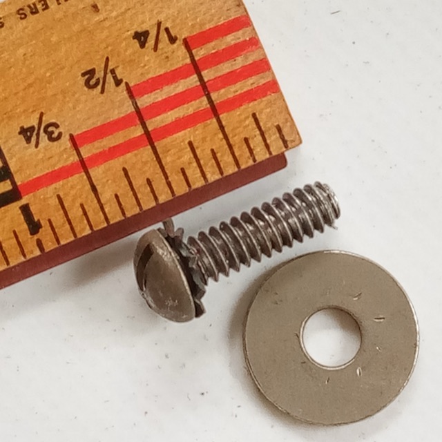Leedy 5/8"10-24 Screw for Beavertail Lug Vintage 40s +Star +Nickel-Steel Washers — main photograph