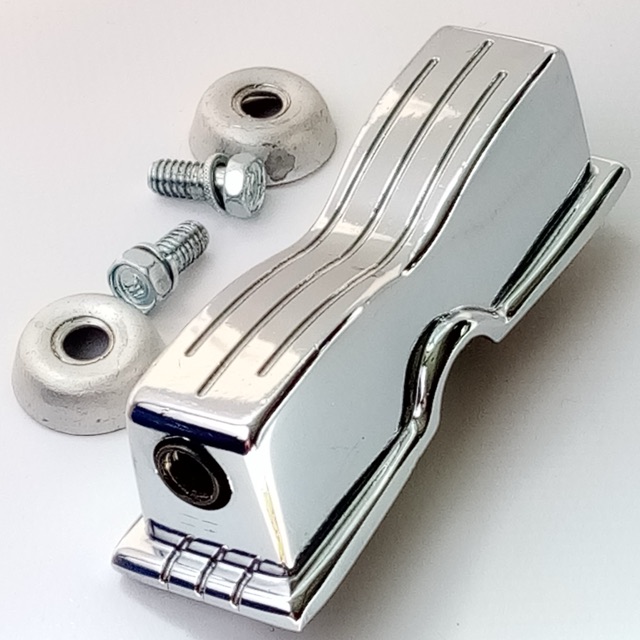 Ludwig Acrolite 1+Bow-Tie Snare Drum Lug Chrome Bowtie Beaded 404 Vintage60s USA — main photograph