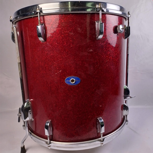 Leedy 16x16"Floor Tom Drum Red Sparkle Vintage 60s Slingerland Af.Mahogany/Brass — main photograph