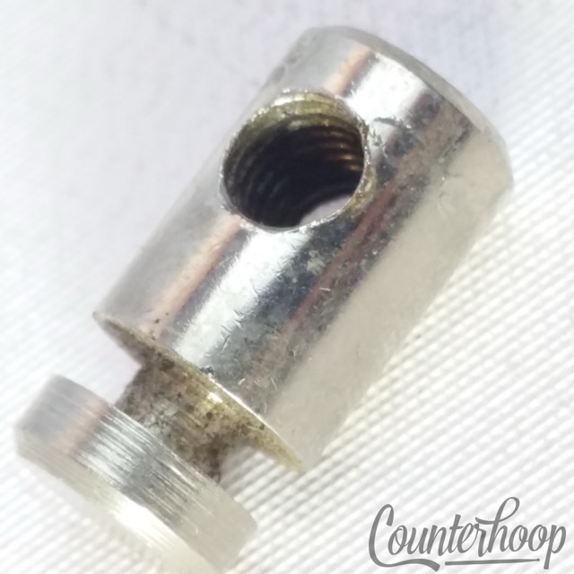 Nickel Muffler Tensioner Rod Nut Cylindrical+Ring-DivetThreaded Vintage USA — main photograph
