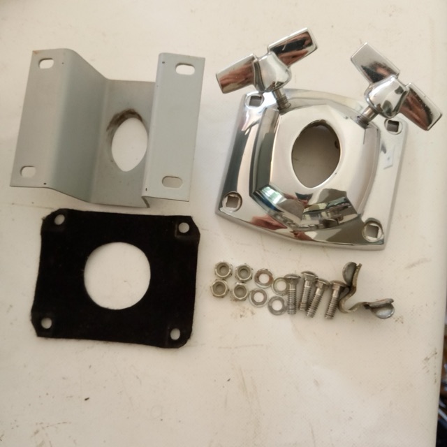 Premier Elite Lokfast Bass Drum Double Tom Post Arm Receiver Mount Chrome 60-70s — main photograph