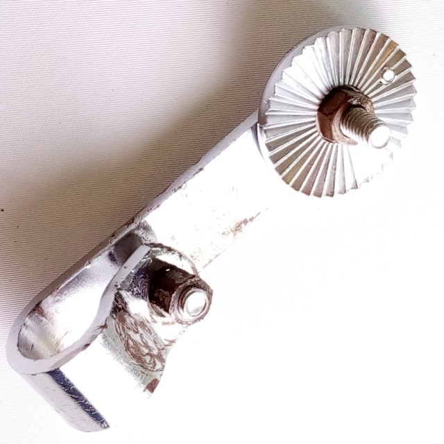 Pearl Bass Drum Rail Double Tom Slider Mount 7/8" Chrome Vintage 60s 1 3/4" Dial — main photograph