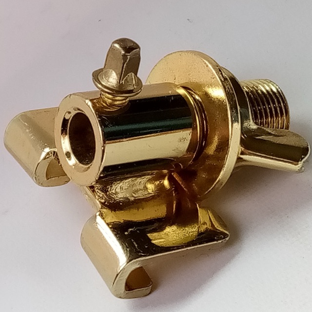 Worldmax DSS 1+*GOLD*Floor Tom Drum Suspension Mount Leg Bracket 3/8" RIMS Style — main photograph