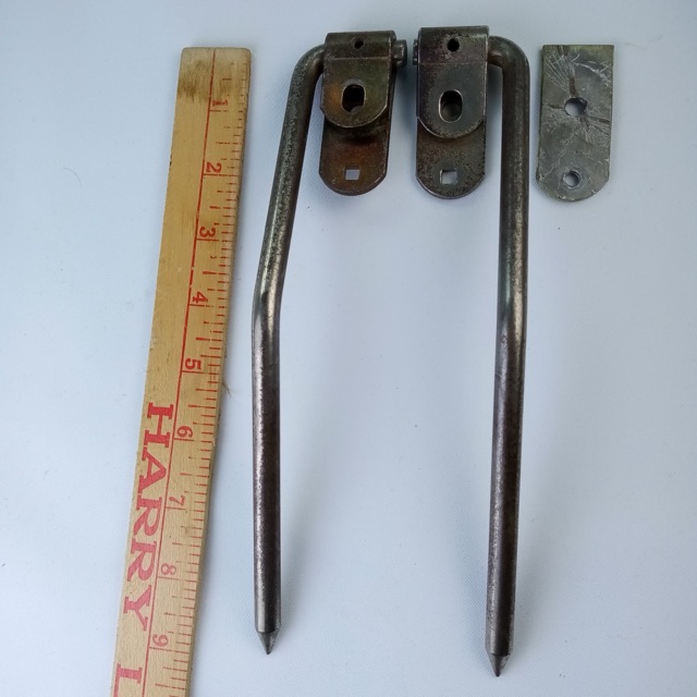 WFL 2x Gull Wing Bass Drum Spurs/Legs Parts Nickel Ludwig Mount#1305 Vintage 50s — main photograph