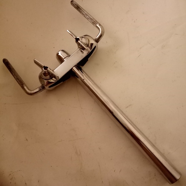 Premier Lokfast Elite Double Tom L-Arm Bass Drum Mount Post Vintage70s UK Chrome — main photograph