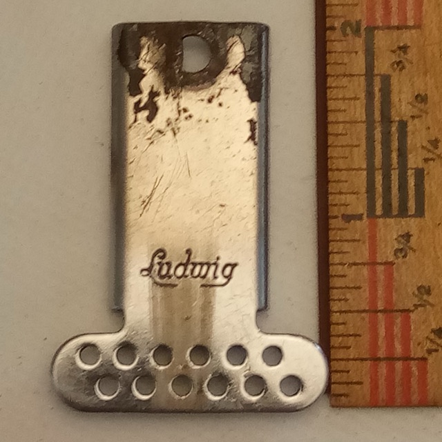 Ludwig Script Logo P83 Slider Snare Drum Wire Hole Part Strainer/Throw-Off 60s* — main photograph