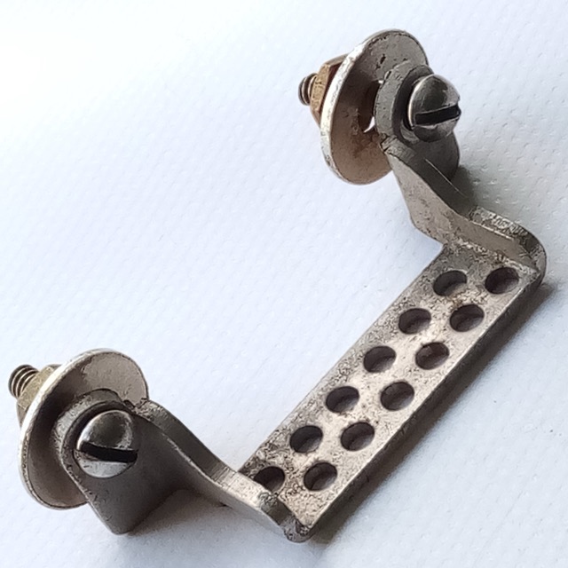 Slingerland/Leedy Snare Drum Butt Plate Nickel 1 7/16"Vintage Wilson Wire Holes — main photograph