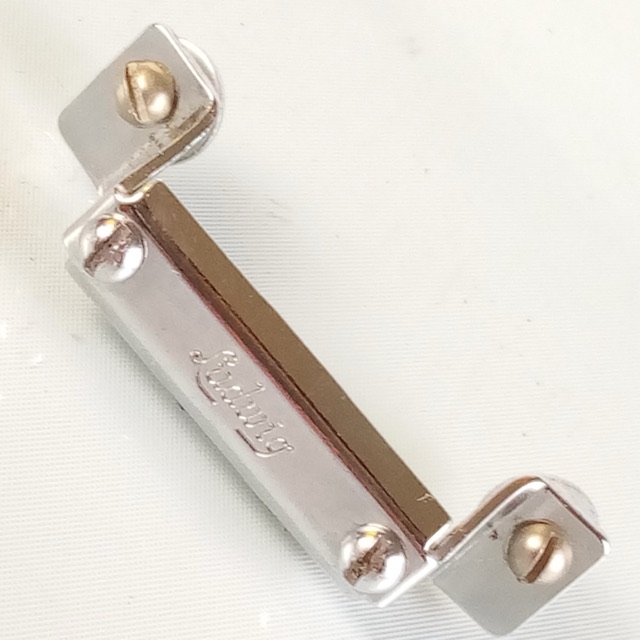 Ludwig Script Logo Butt Plate Snare Drum Hardware Chrome 60s Vintage USA P32 EXC — main photograph