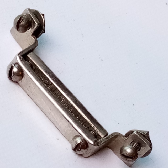 Premier 1 7/8"Snare Drum Butt Plate Half-Circle Clamp-Bar Nickel Made In England — main photograph