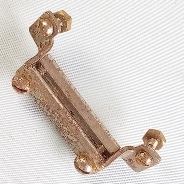 Leedy/Ludwig Snare Drum Butt Plate 1 7/8"Nickel Half-Circle Clamp-Bar Vintage20s — main photograph