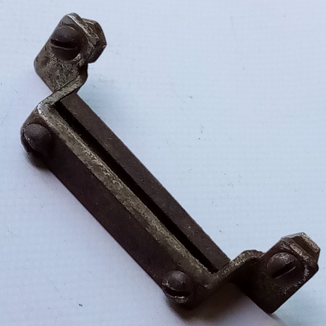 Ludwig 1 7/8" Snare Drum Butt Plate Nickel Plating Vintage 30s Square Clamp Bar — main photograph