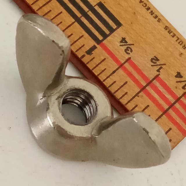 Ludwig 1/4"18tpi Nickel Wing-Nut Cymbal Stand Part Vintage 50s Super Classic USA — main photograph
