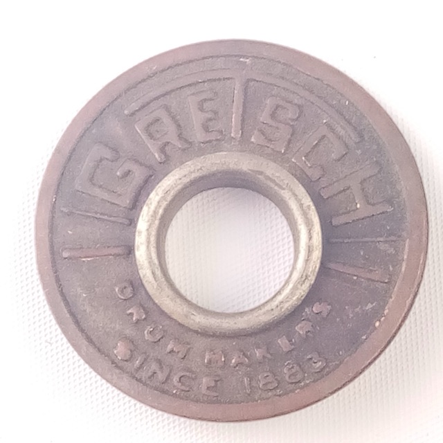Gretsch Bass Drum Round Badge Skinny Sticks+Smaller Letters Broadkaster 50s USA — main photograph