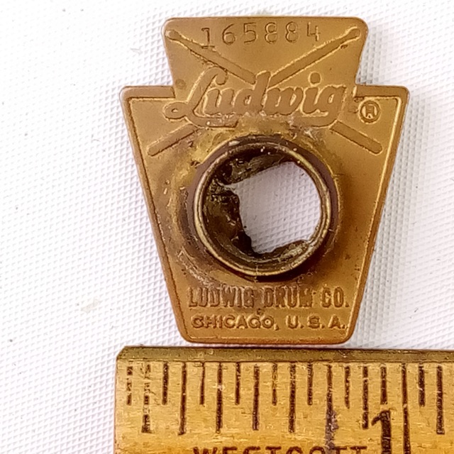 Ludwig #165884 Keystone Badge 1965 Brass Vintage Snare/Tom/Bass Drum+Grommet USA — main photograph