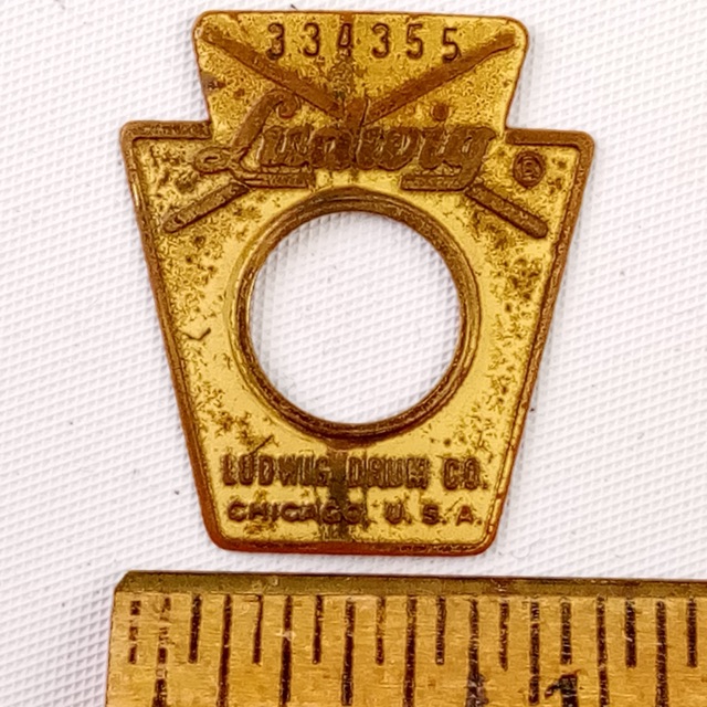 Ludwig #334355 Keystone Badge 1966 Brass Vintage Snare/Tom/Bass Drum Chicago USA — main photograph