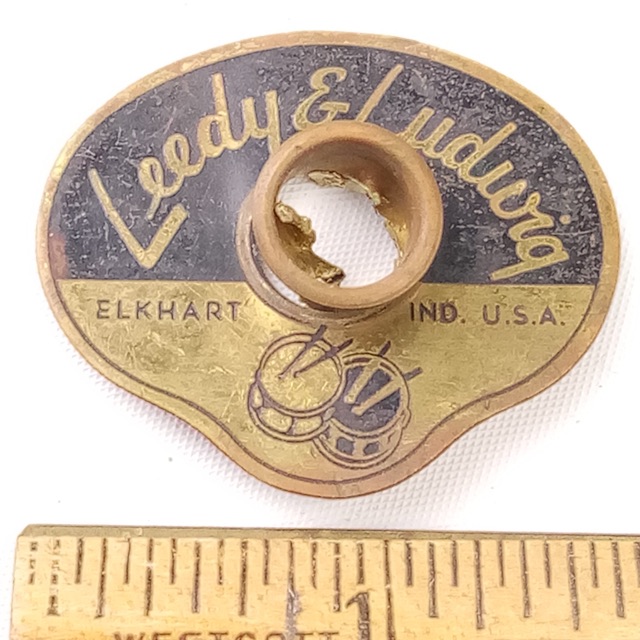 Leedy & Ludwig Badge Elkhart Bass/Tom/Snare Drum +OG Grommet Vintage50s 1950-'54 — main photograph