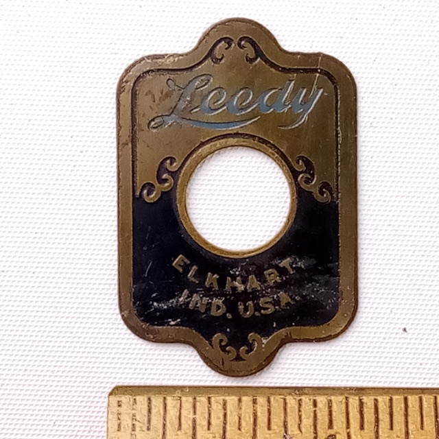 Leedy "Elkhart,Ind USA"Blue/Brass Badge Snare/Bass/Tom Drum Vintage 1930-40s USA — main photograph