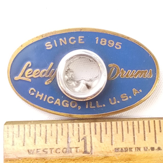 Leedy/Slingerland 1957-58 Blue/Brass Oval Badge +OG Aluminum Grommet Vintage USA — main photograph