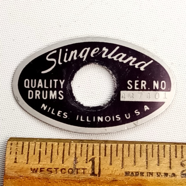 Slingerland Niles Black/Silver '78 #447401 Badge Snare/Bass/Tom Drum Vintage USA — main photograph
