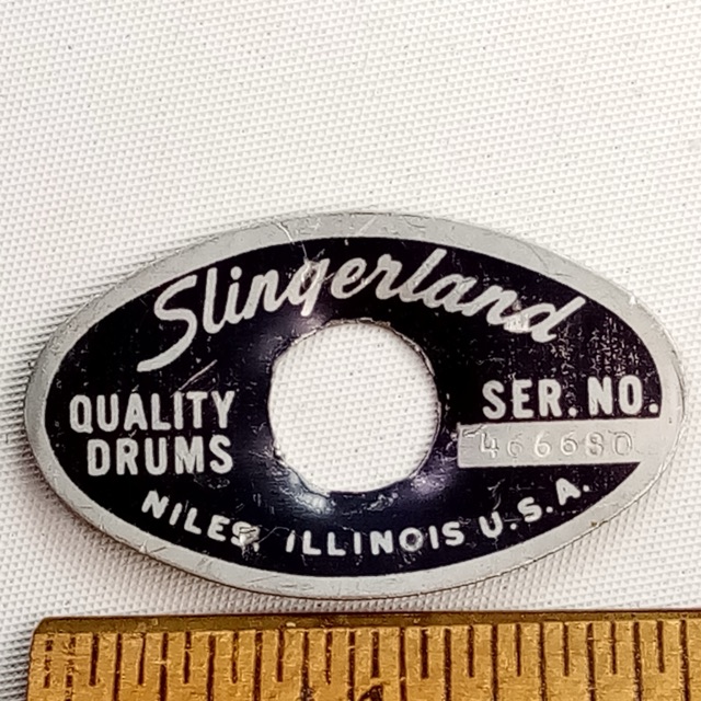 Slingerland Niles Black/Silver '79 #466680 Badge Snare/Bass/Tom Drum Vintage USA — main photograph
