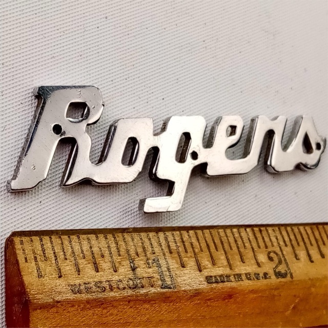 Rogers Script Logo Badge Vintage60s Holiday/Powertone Cleveland/Dayton/Fullerton — main photograph