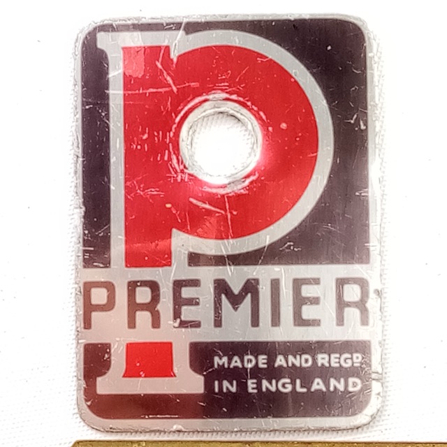 Premier 60s Badge Made And Regd In England Bass/Snare/Tom Drum Vintage UK Tag — main photograph