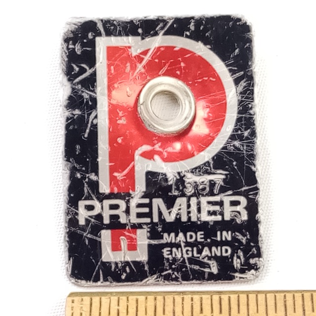 Premier Serial#1587 Badge Made In England Bass/Snare/Tom Drum Vintage 70s UK Tag — main photograph