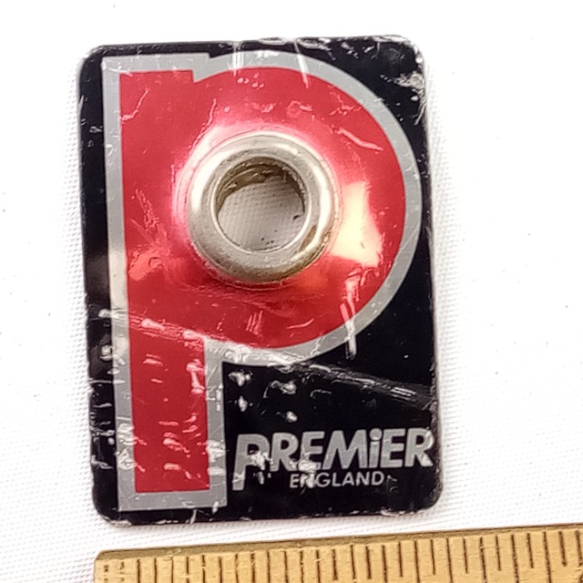 Premier Pre-Serial England P Badge Bass/Snare/Tom Drum Vintage 80s UK Tag Parts — main photograph