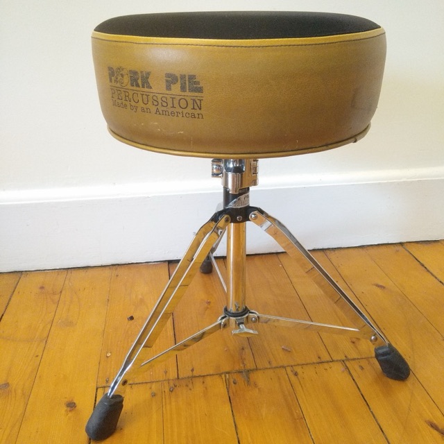 Pork Pie Drum Throne Heavy Duty Double-Brace Seat Chair Made America Memory Foam — main photograph