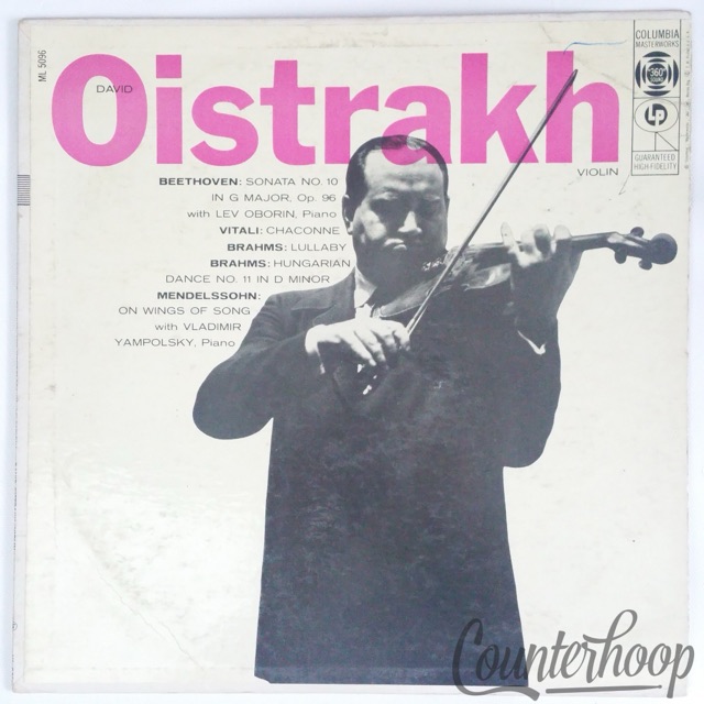 David Oistrakh-Beethoven: Sonata No10 In G Major, Op96/Brahms/Mendelssohn VG++56 — main photograph